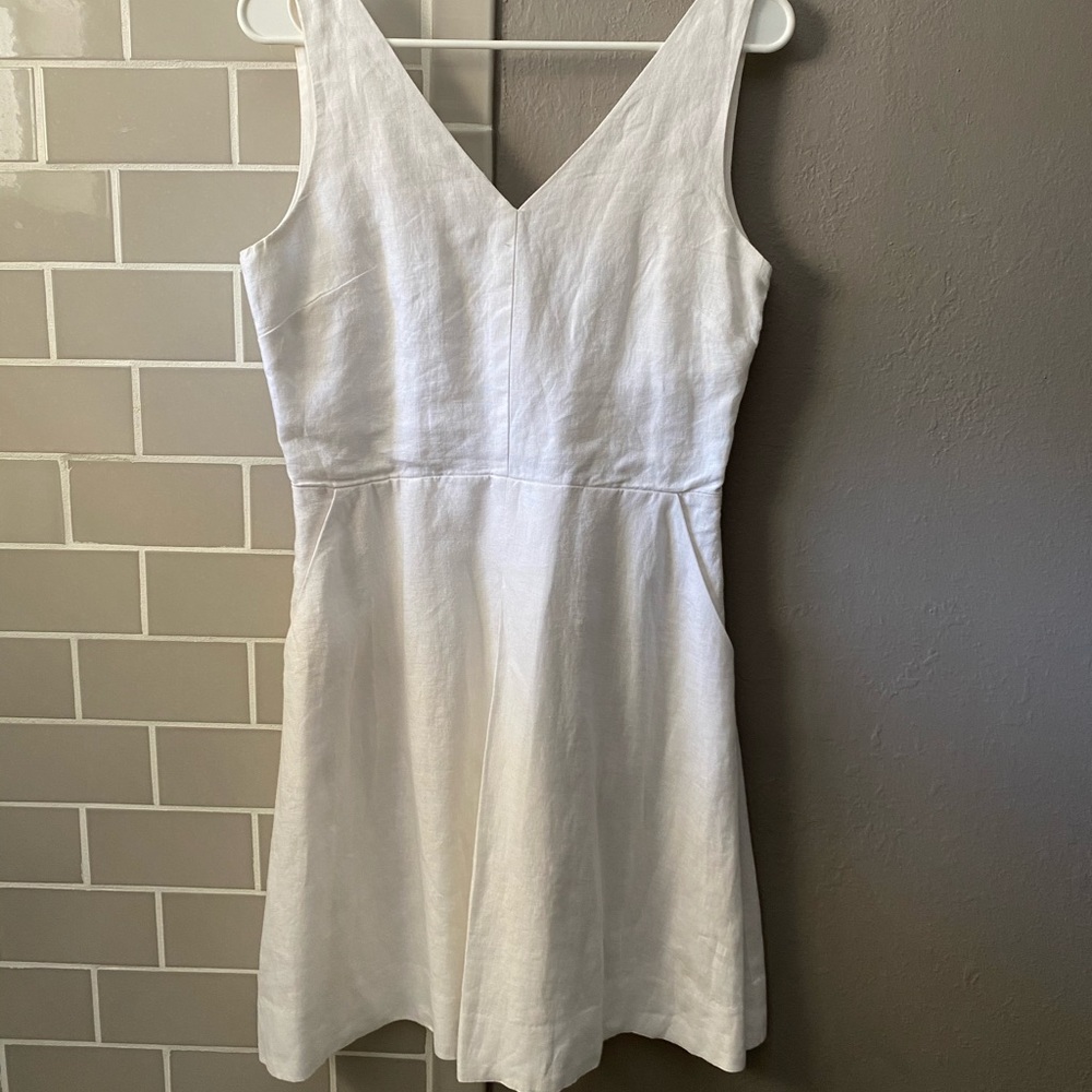 Gap 100% linen white work dress 6 lined